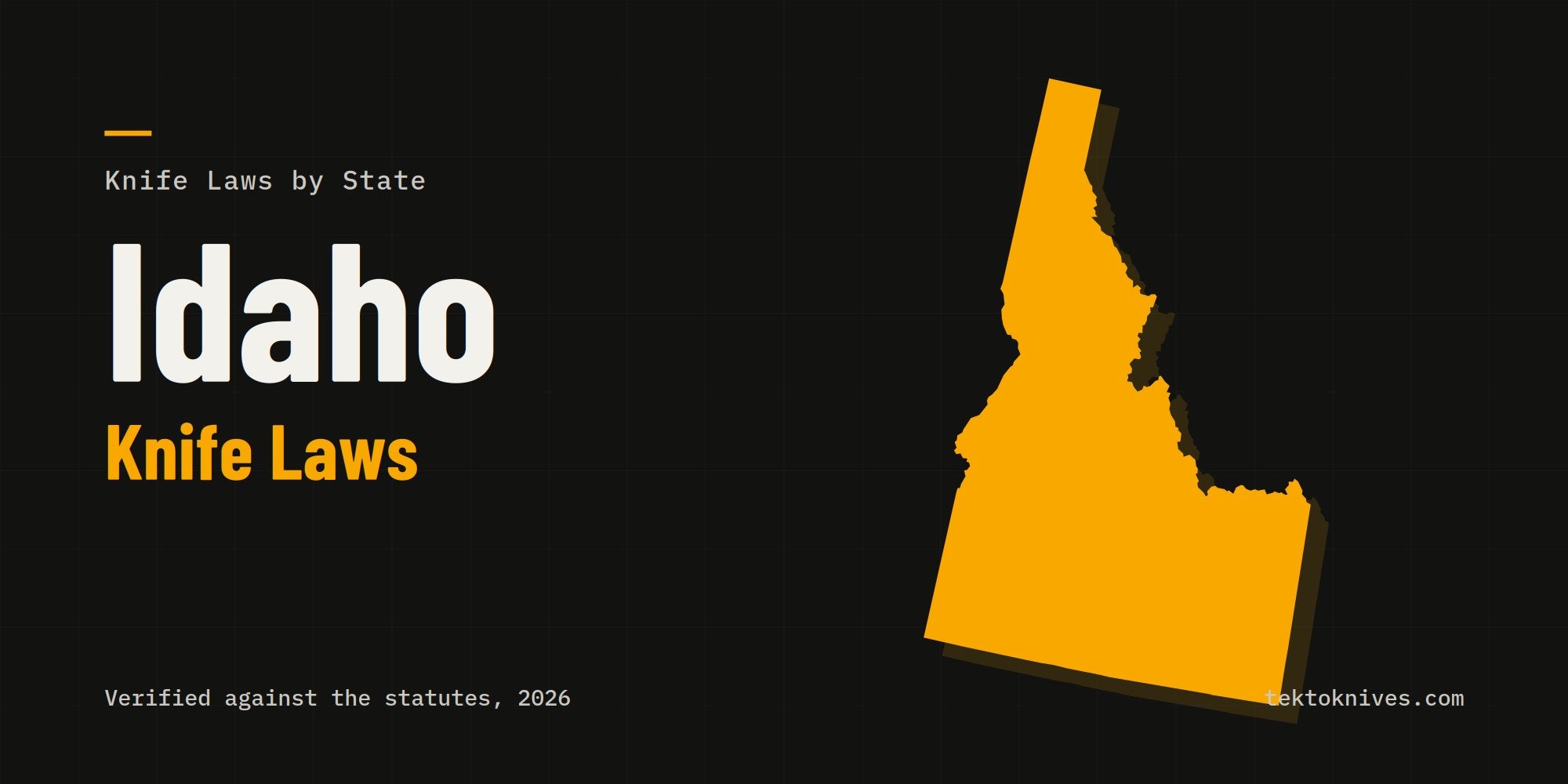 Idaho knife laws: the state outline with the title Idaho Knife Laws