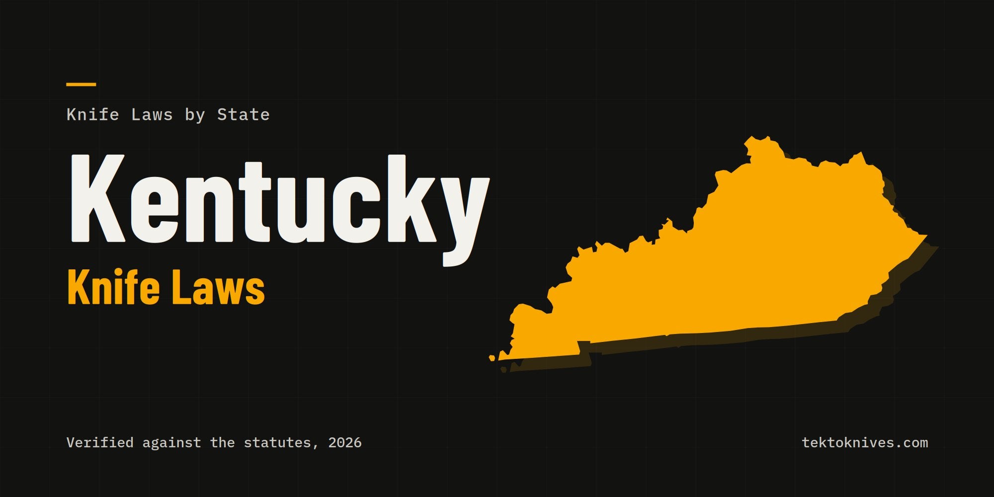 Kentucky knife laws: the state outline with the title Kentucky Knife Laws