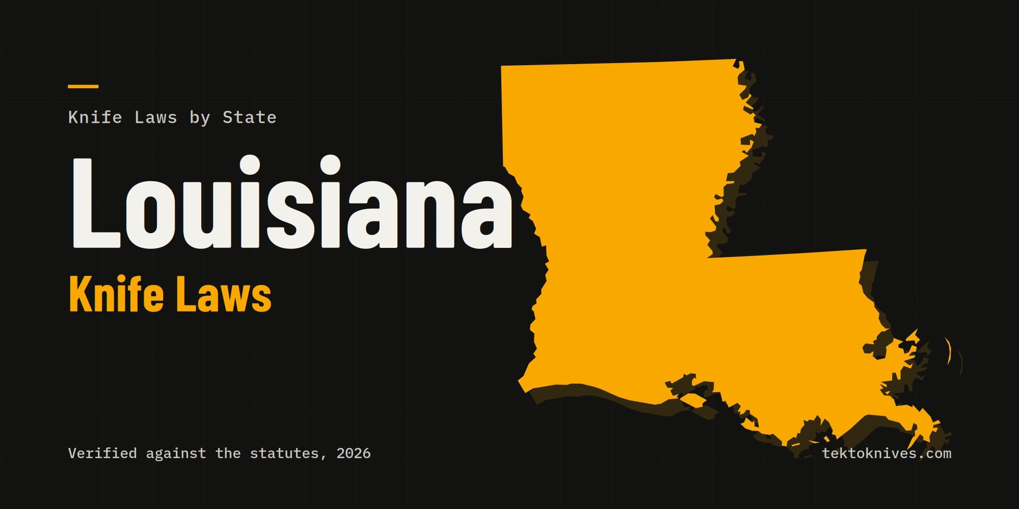 Louisiana knife laws: the state outline with the title Louisiana Knife Laws
