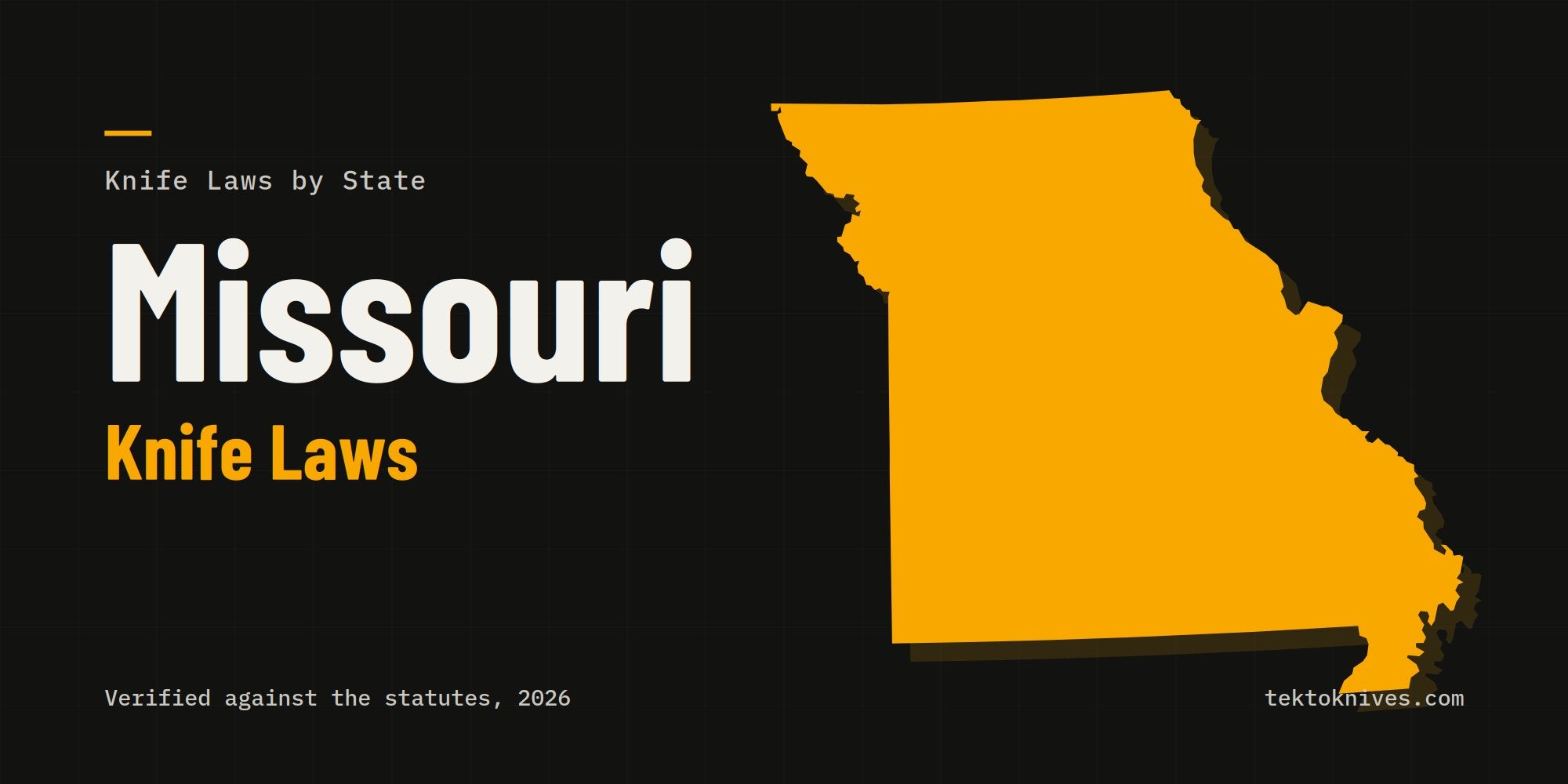 Missouri knife laws: the state outline with the title Missouri Knife Laws