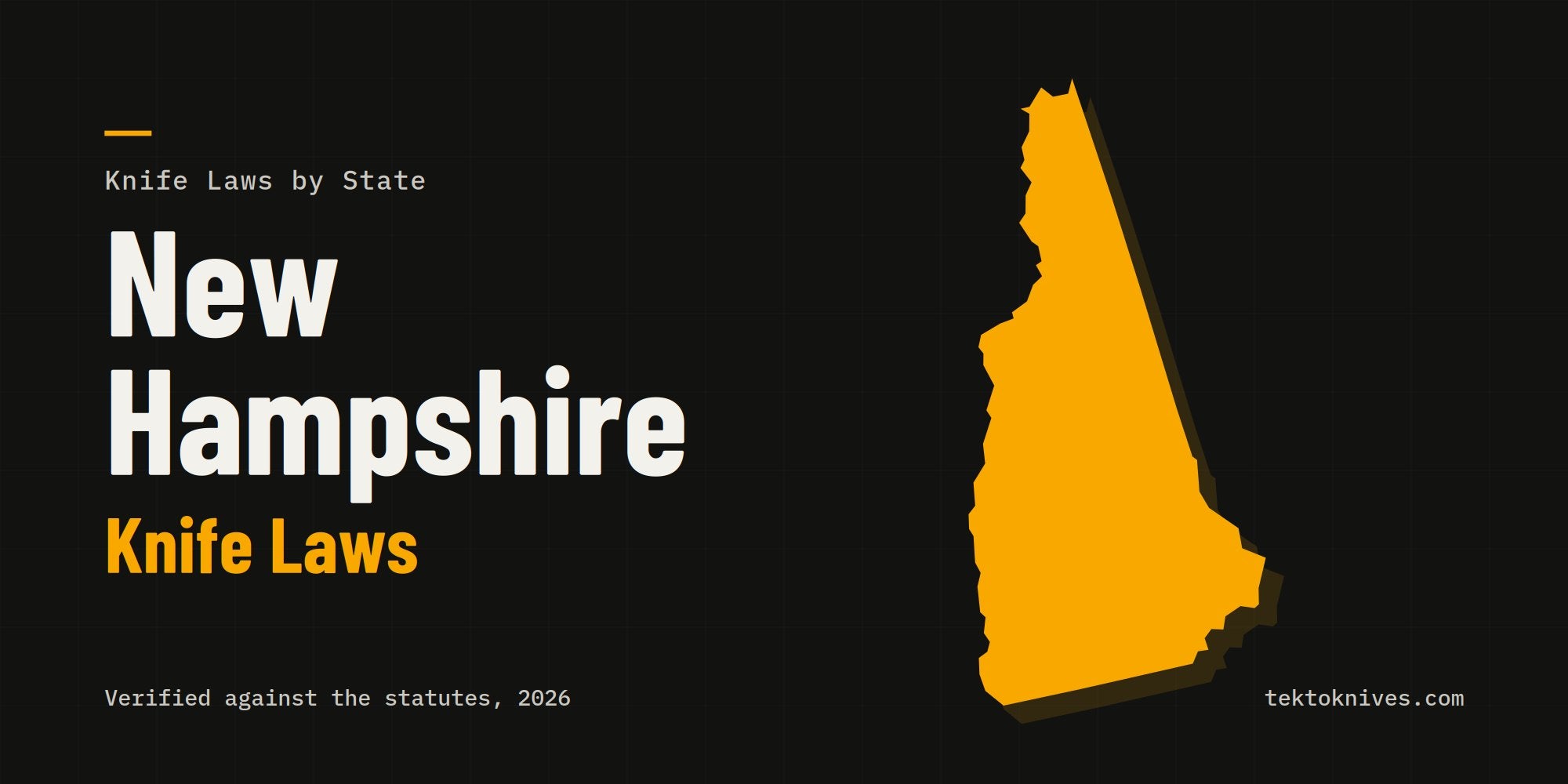 New Hampshire knife laws: the state outline with the title New Hampshire Knife Laws