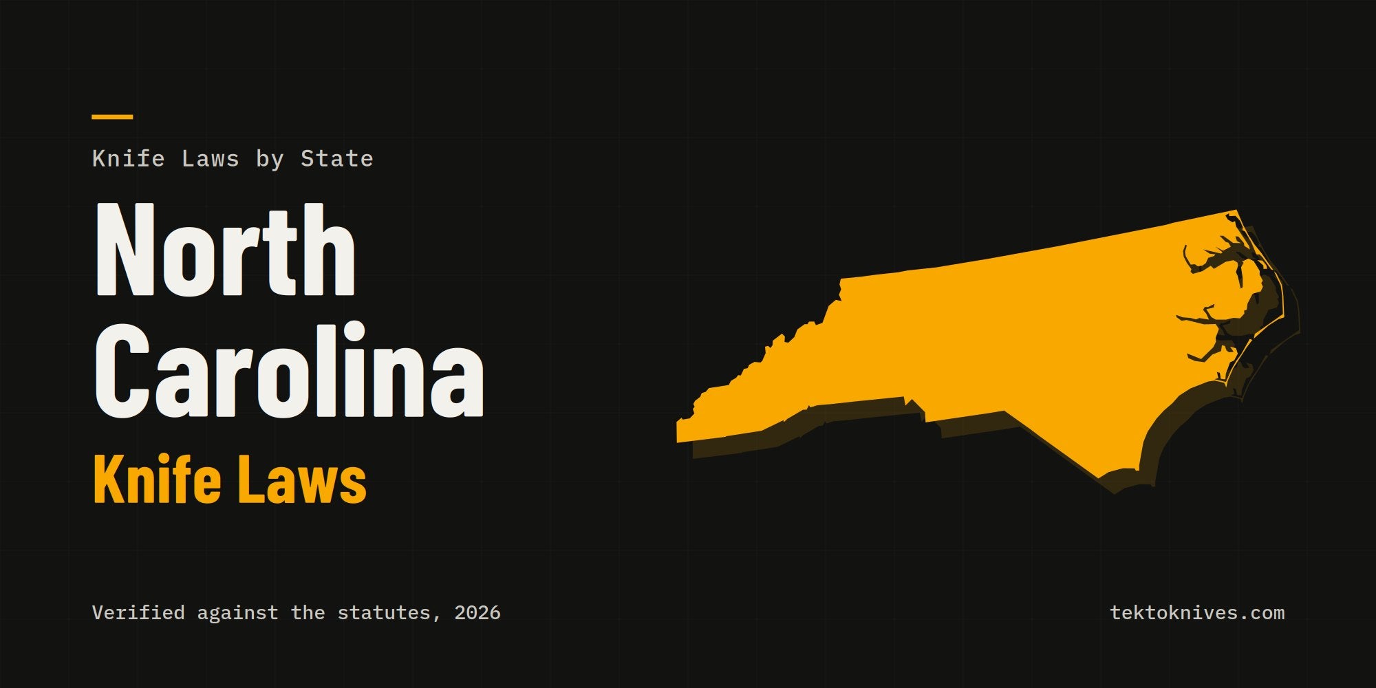 North Carolina knife laws: the state outline with the title North Carolina Knife Laws