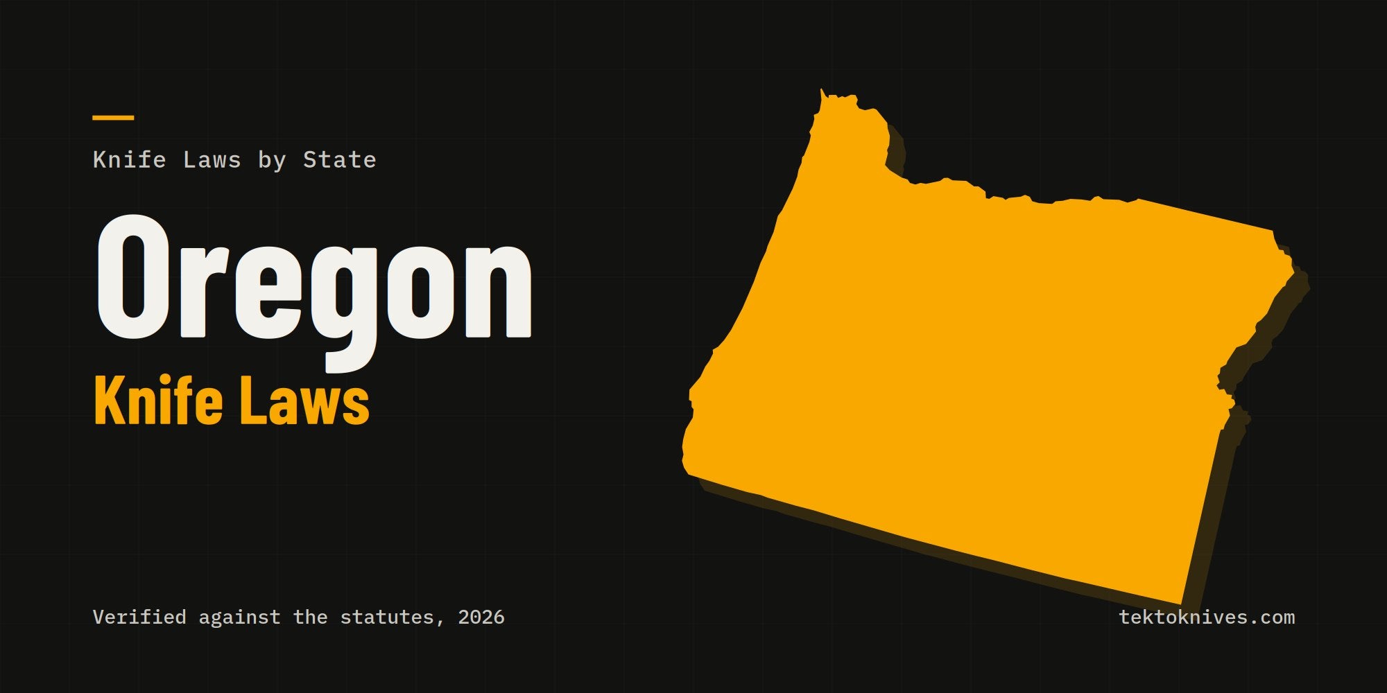 Oregon knife laws: the state outline with the title Oregon Knife Laws
