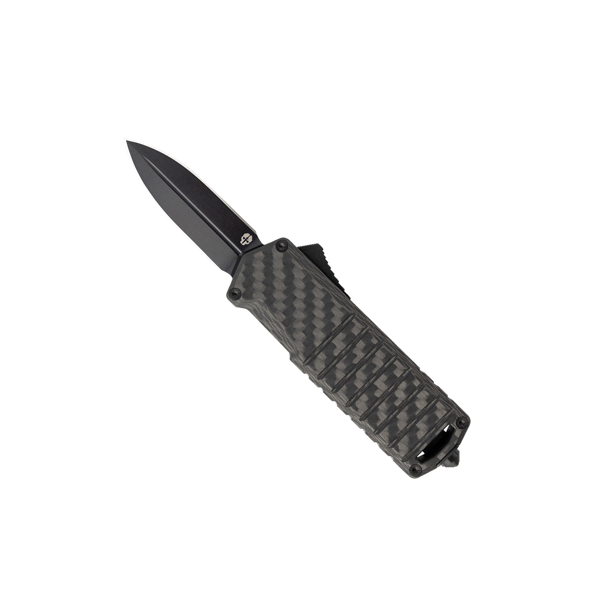 Carbon Fiber--Double Edge,,Automatic-Knife-A2-Badger-Carbon-6061-T6-Aluminum-Black-Accents-Tekto-Knives