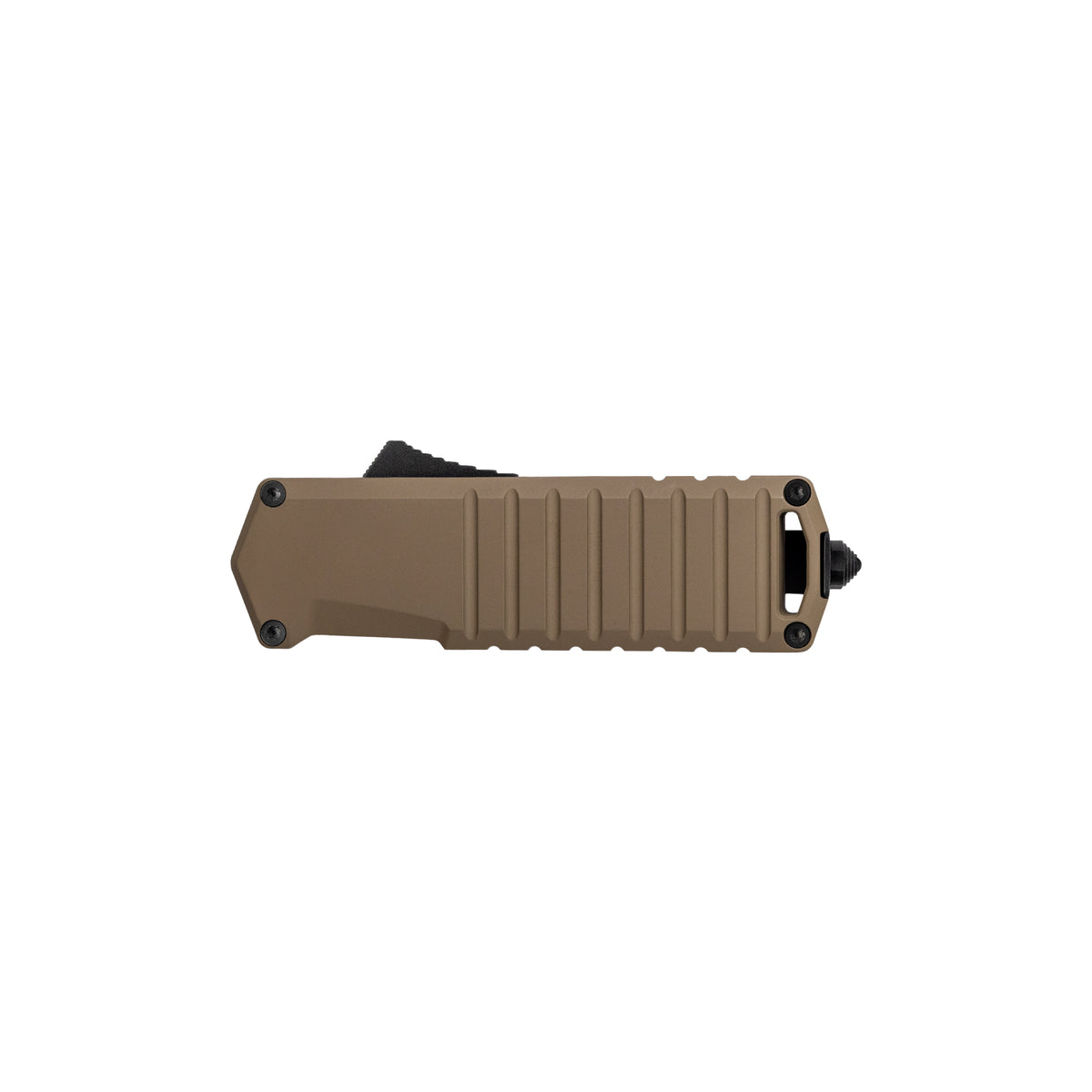automatic-knife-a2-badger-desert-6061-t6-aluminum-black-accents-tekto-knives