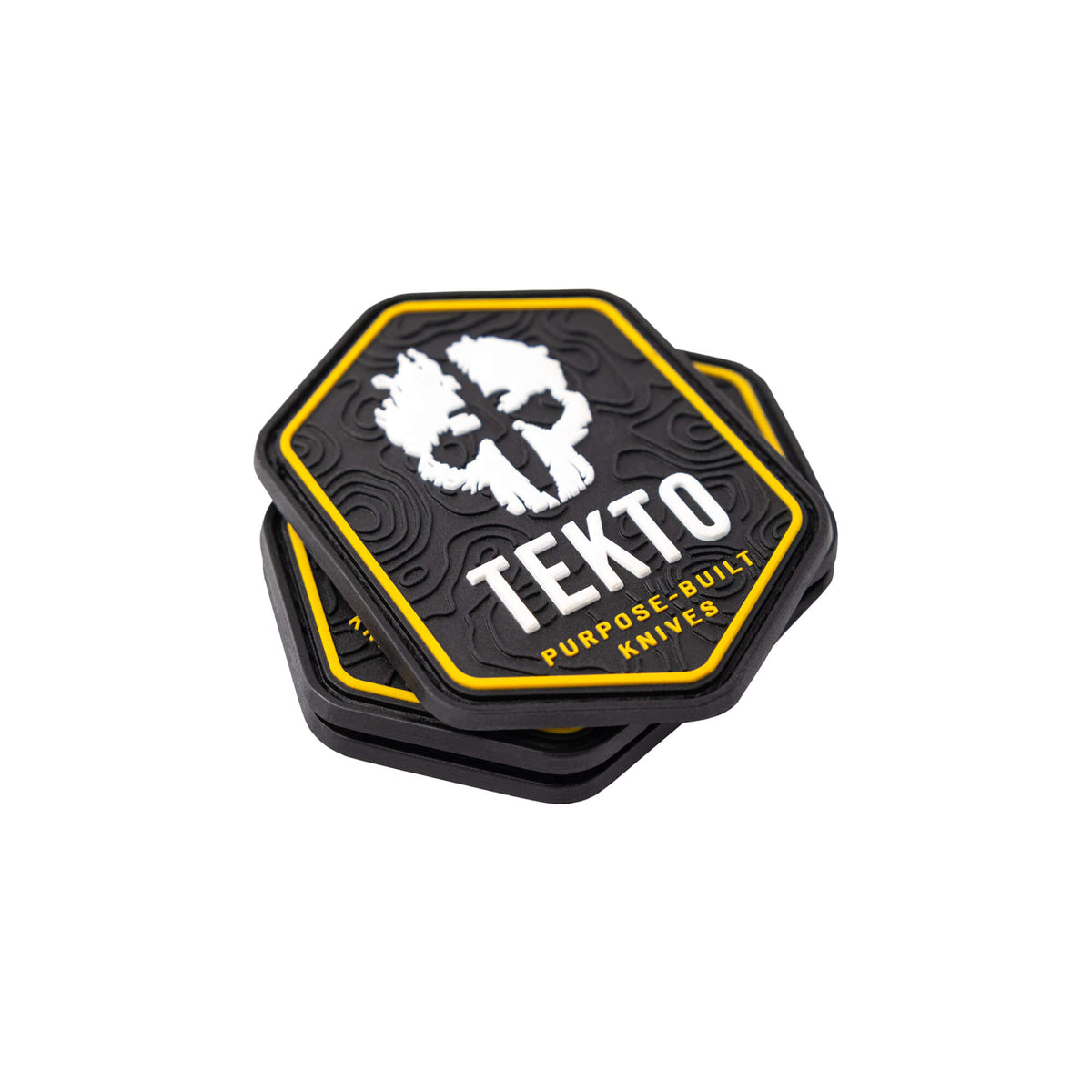 tekto-knives 3d pvc black hexagonal patch bundle 3d texture close-up