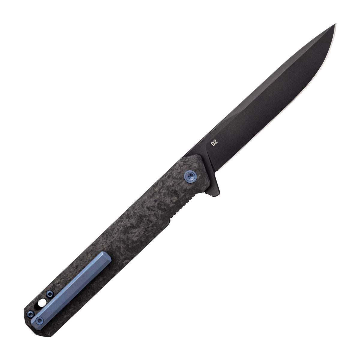 folding-knife-f2-bravo-forged-carbon-blue-accents-tekto-knives