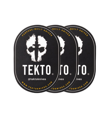 TEKTO-Knives-Set of Black Stickers front view