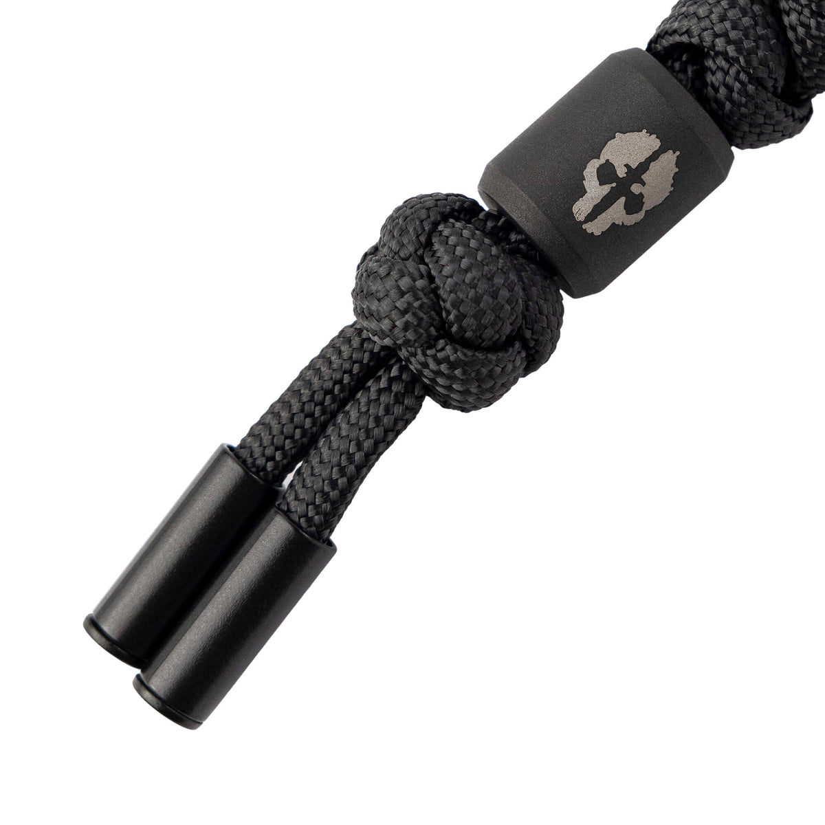tekto 550 paracord knife lanyard in black with titanium bead