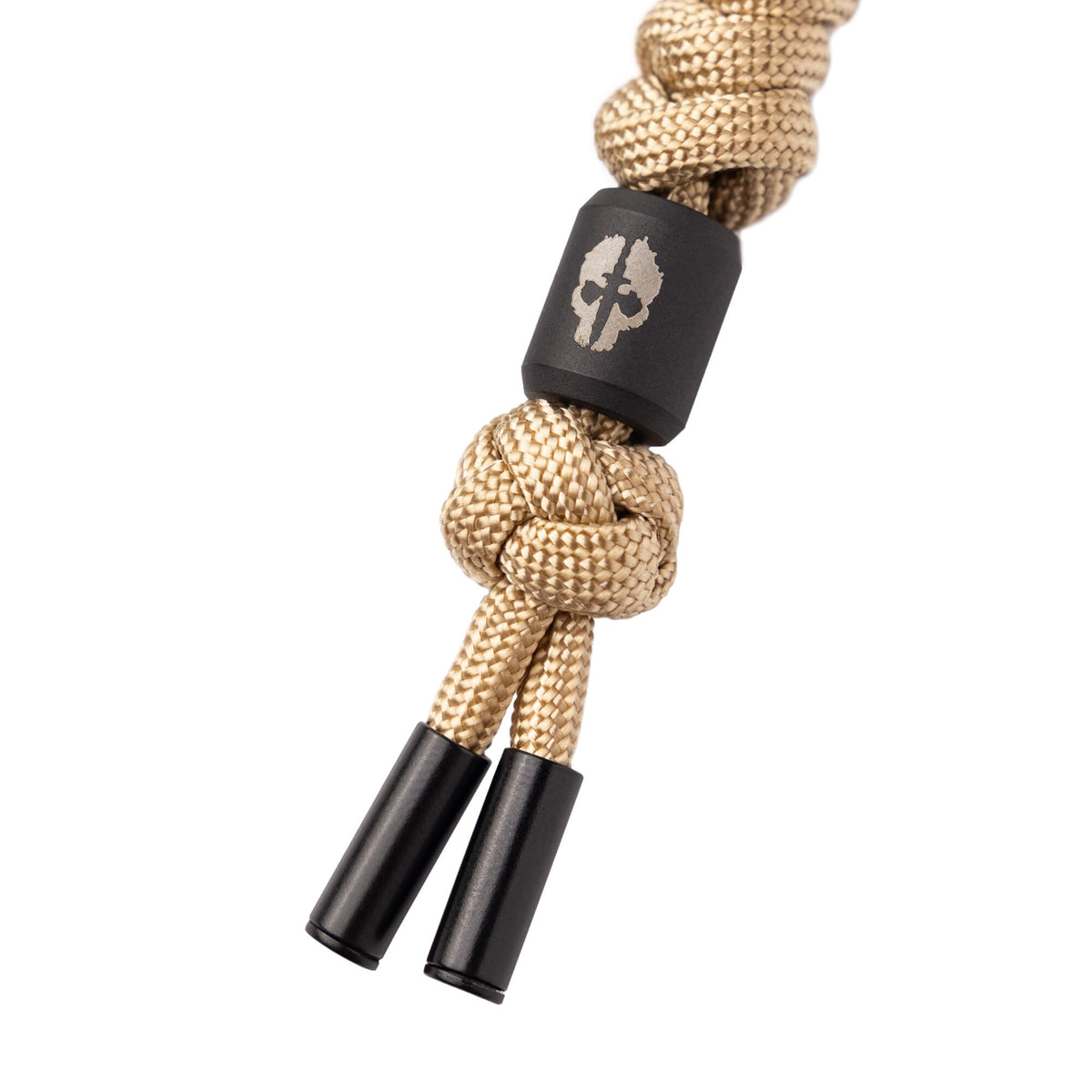 tekto 550 paracord knife lanyard in desert tan with titanium bead