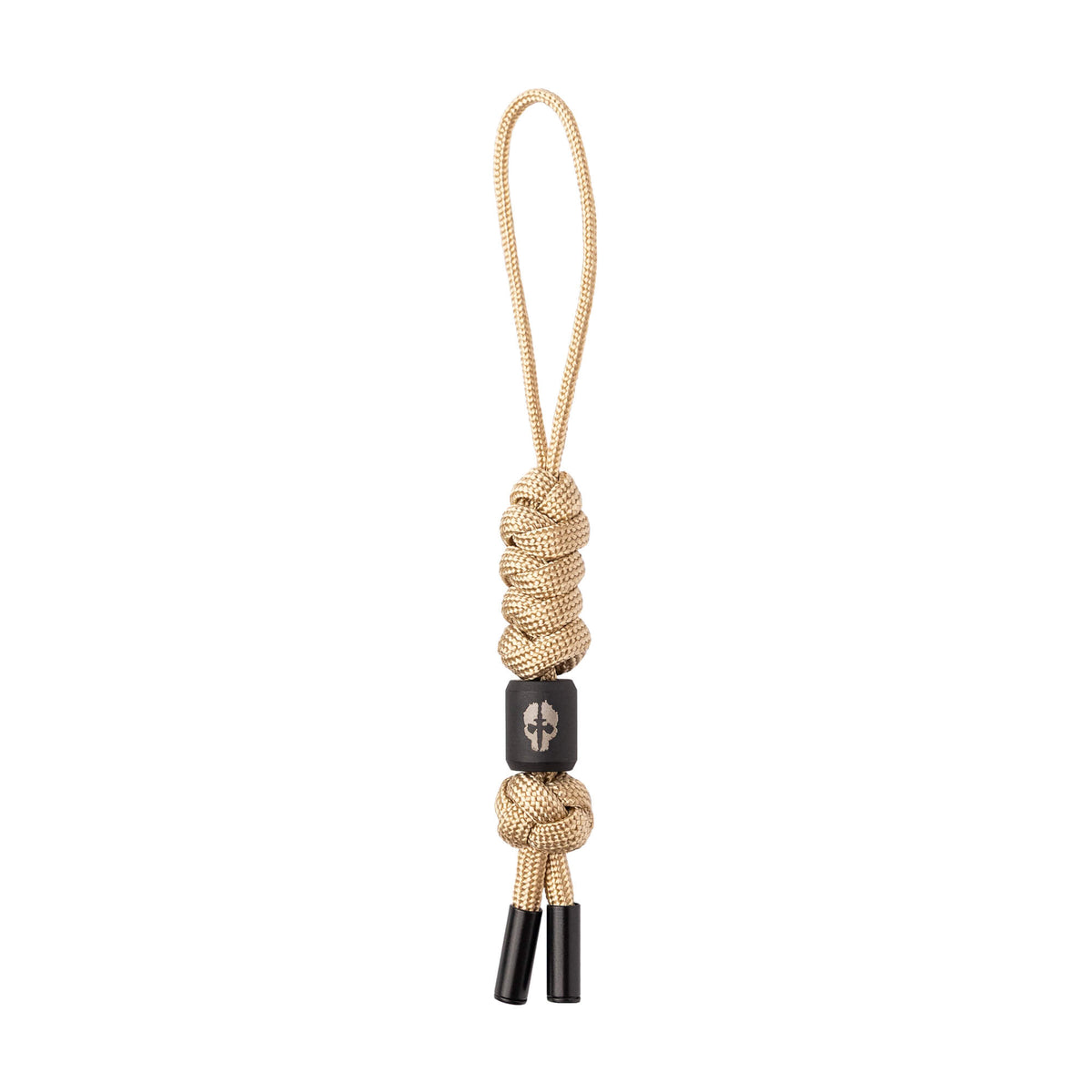 tekto 550 paracord knife lanyard in desert tan with titanium bead
