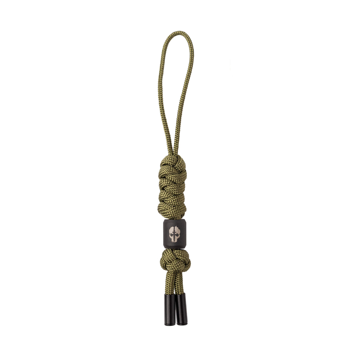 tekto 550 paracord knife lanyard in od green with titanium bead