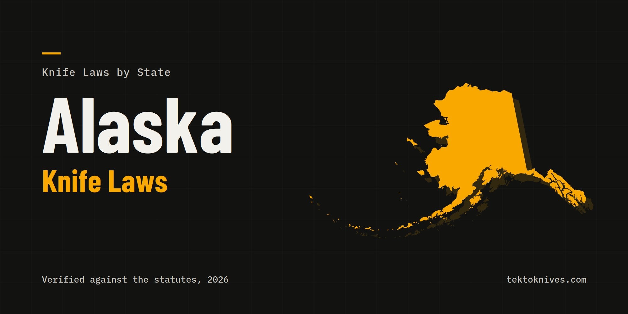 Alaska knife laws: the state outline with the title Alaska Knife Laws