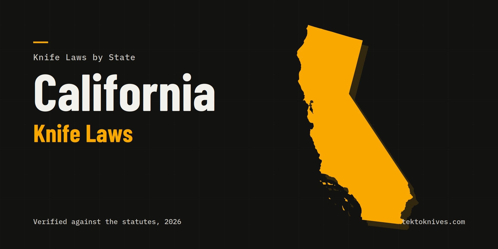 California knife laws: the state outline with the title California Knife Laws