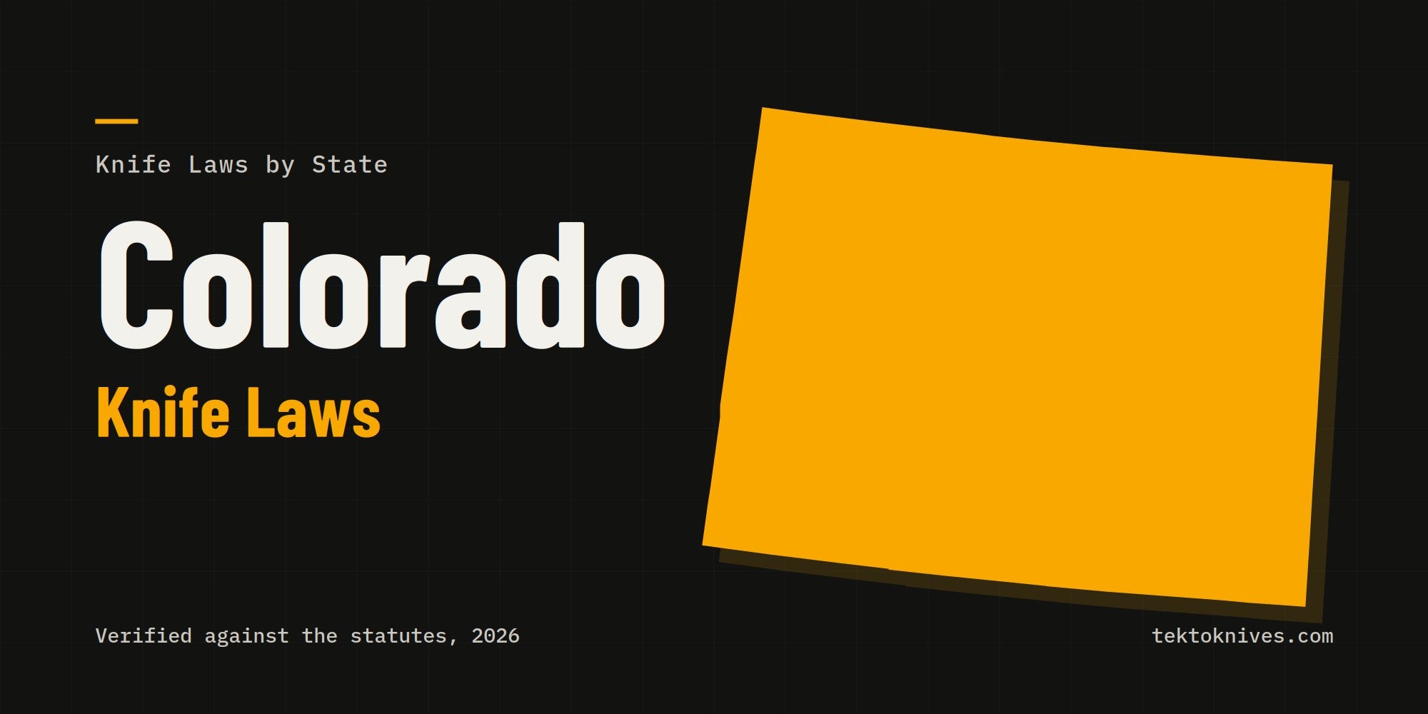 Colorado knife laws: the state outline with the title Colorado Knife Laws