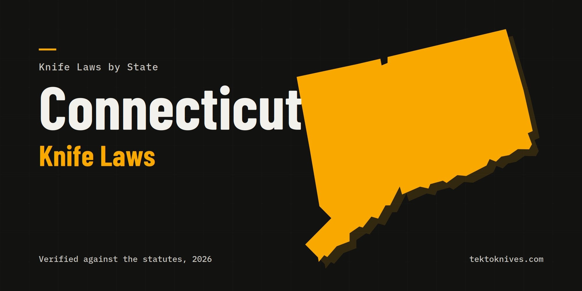 Connecticut knife laws: the state outline with the title Connecticut Knife Laws