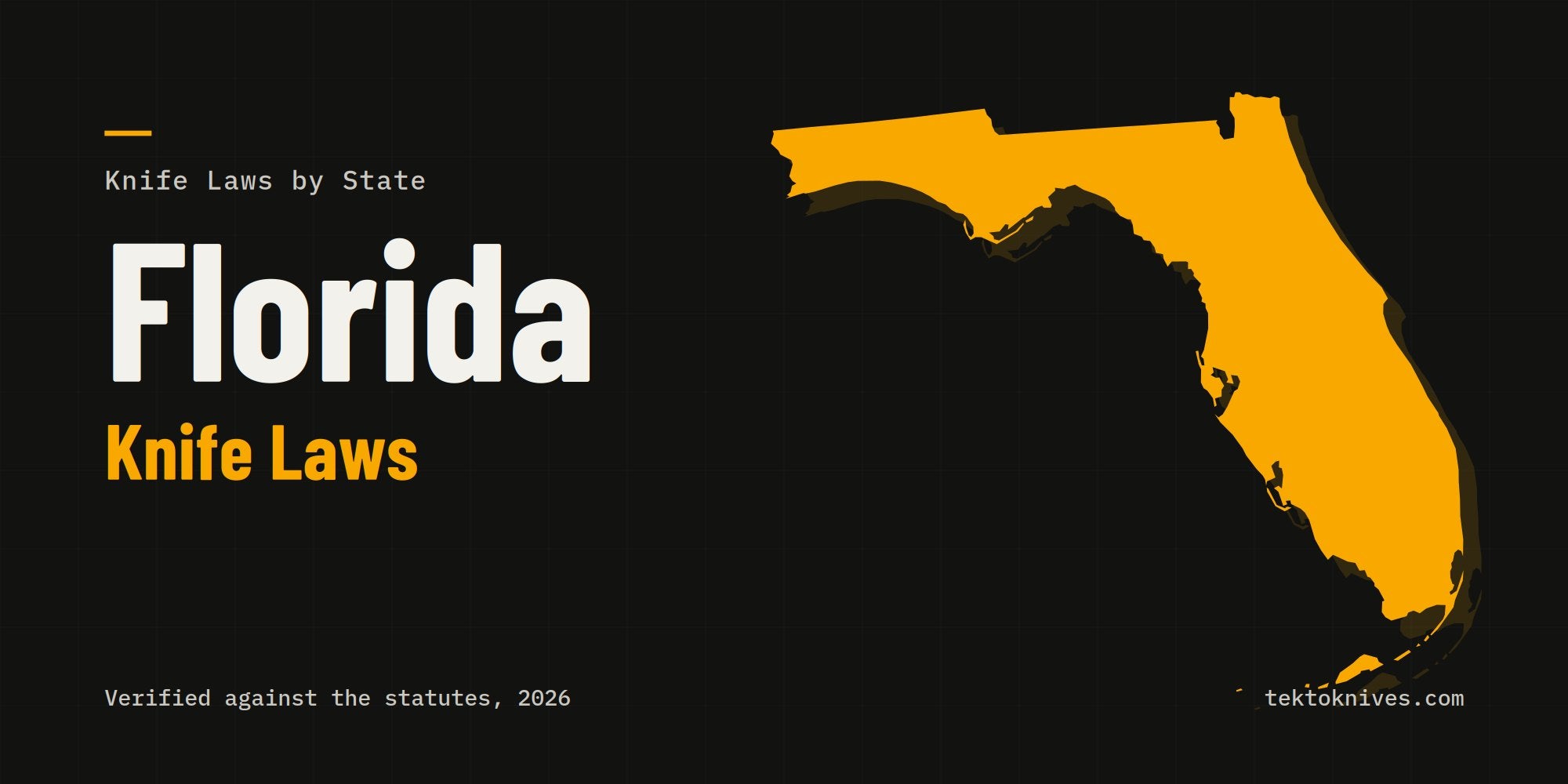 Florida knife laws: the state outline with the title Florida Knife Laws
