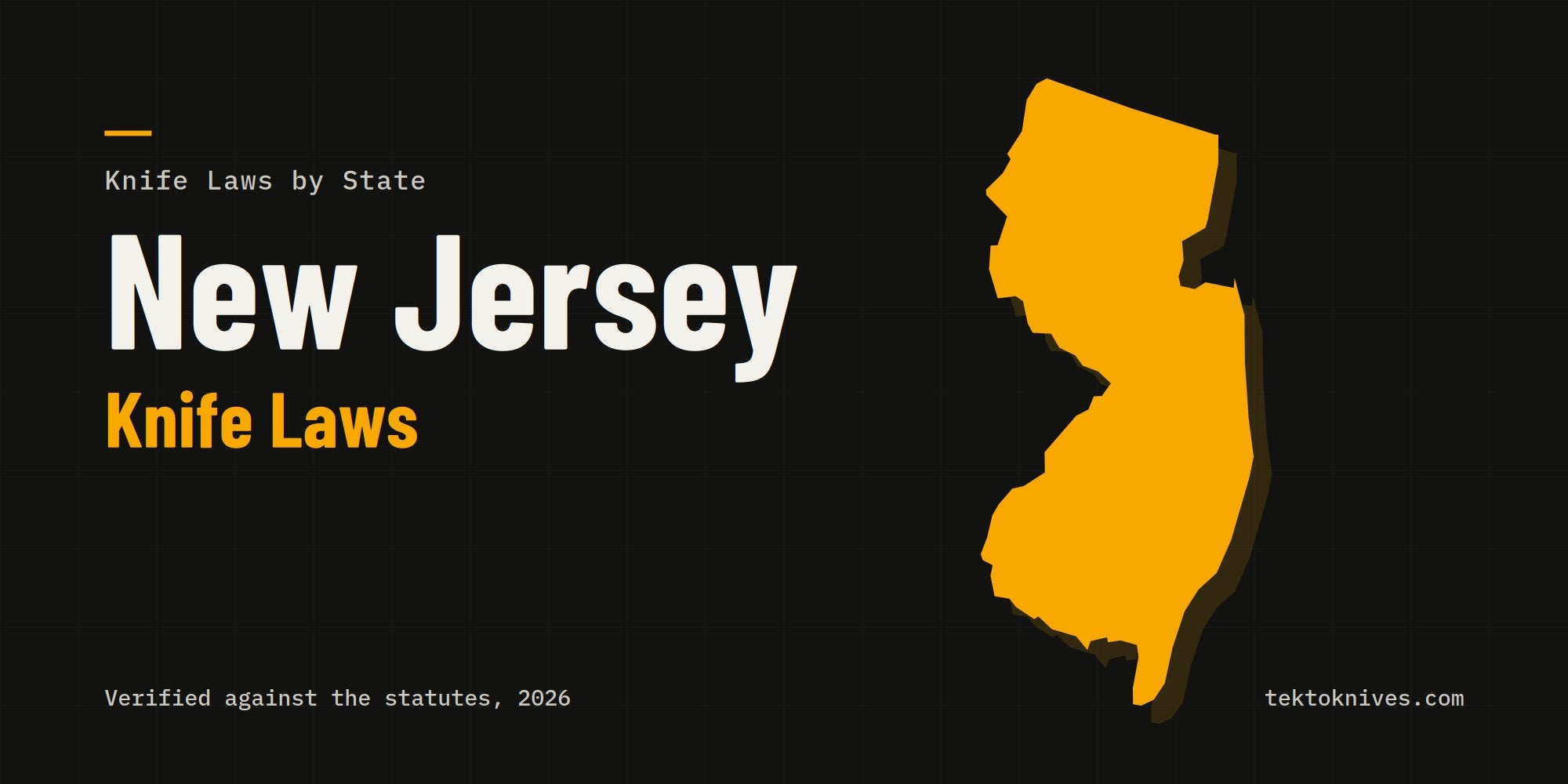 New Jersey knife laws: the state outline with the title New Jersey Knife Laws