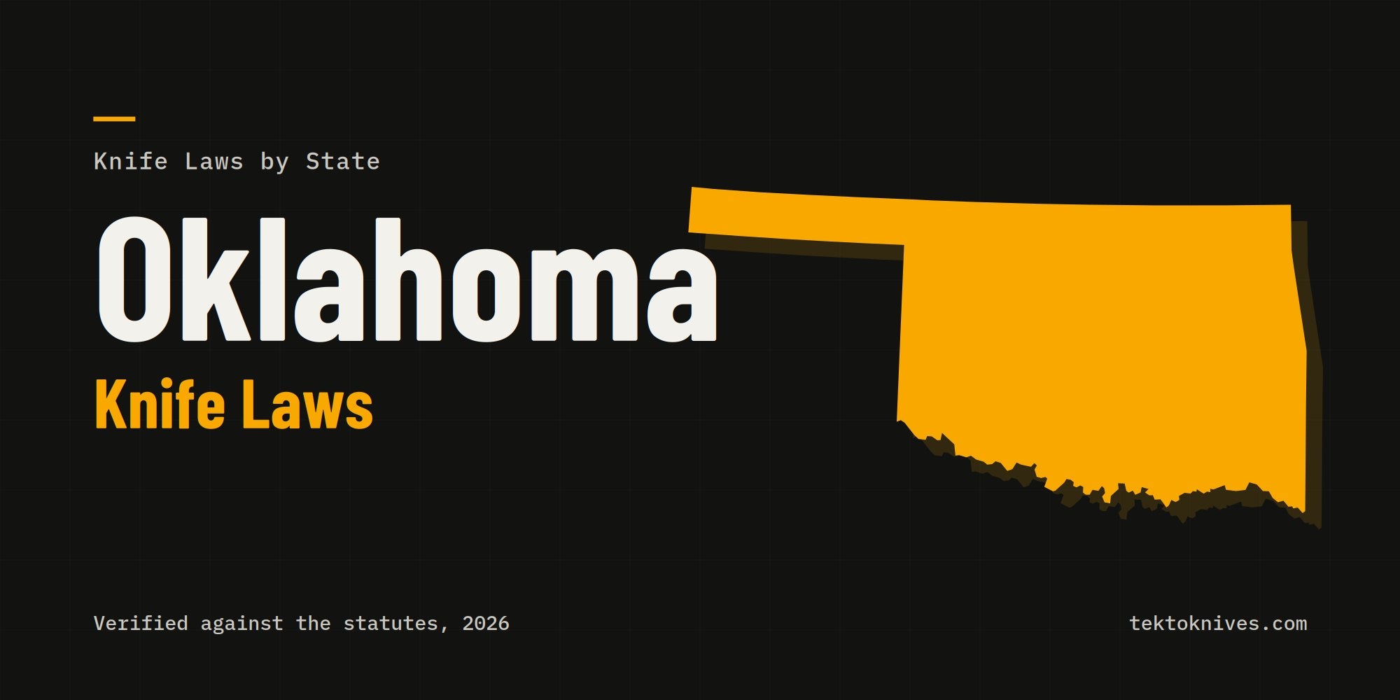 Oklahoma knife laws: the state outline with the title Oklahoma Knife Laws