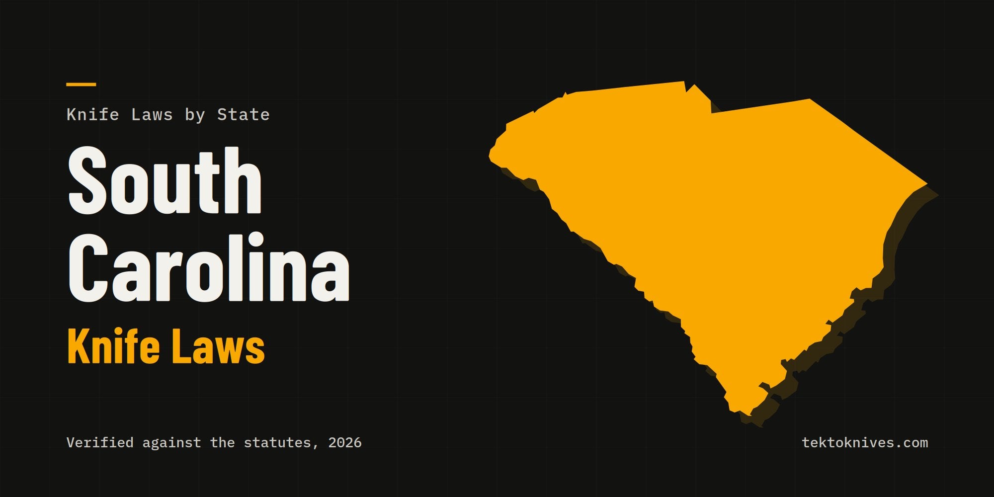 South Carolina knife laws: the state outline with the title South Carolina Knife Laws